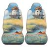 ViLlex Seat Covers Car Seat Cover Car Seat Protector Waterproof Universal Windmill in The Distance view 2