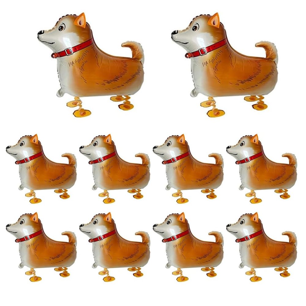 10Pcs Walking Animal Balloons Pet Balloons Farm Animal Balloon Foil Balloon for Party Decortion (Sheepdog)