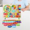 Menolana Wooden Calendar Clock,Calendar Time Learning Toy,Educational Color Perception Montessori Preschool Learning Toy for Preschool view 2