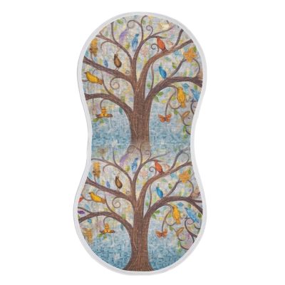 Kigai Art Tree Muslin Baby Burp Cloths, Large Absorbent Cotton Muslin Burp Cloths Set of 1, Washcloths, Face Towel, Bibs for Newborn Boys Girls, 11 x22 Inch