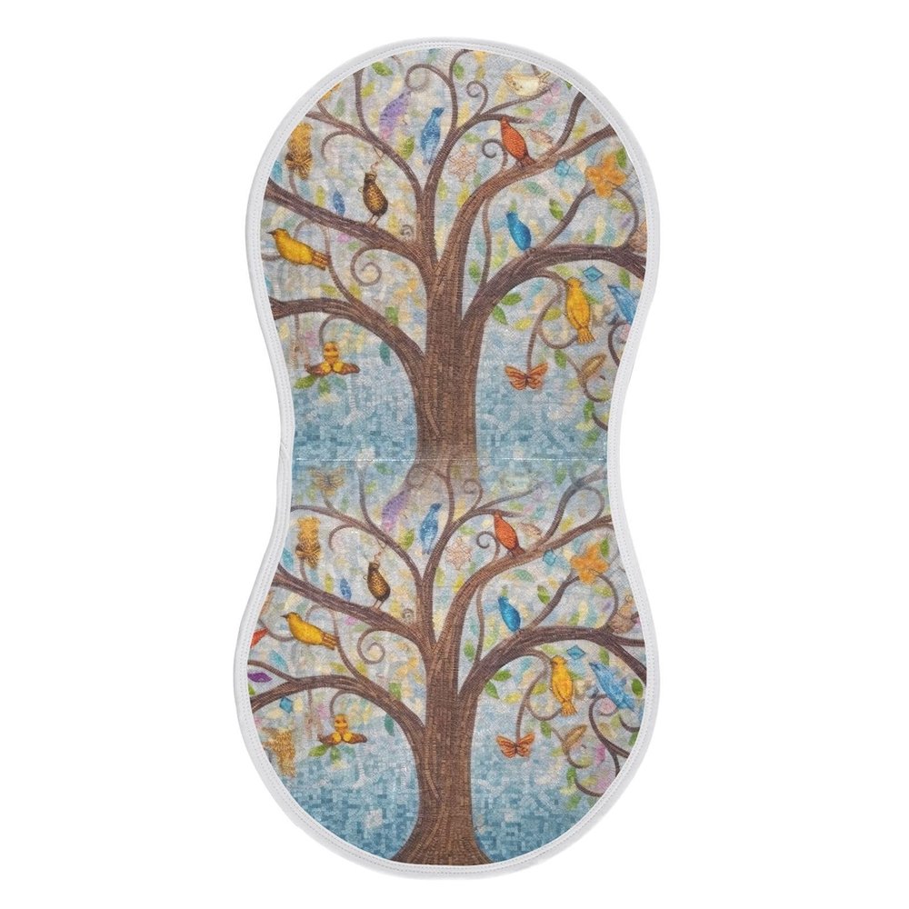 Kigai Art Tree Muslin Baby Burp Cloths, Large Absorbent Cotton Muslin Burp Cloths Set of 1, Washcloths, Face Towel, Bibs for Newborn Boys Girls, 11 x22 Inch