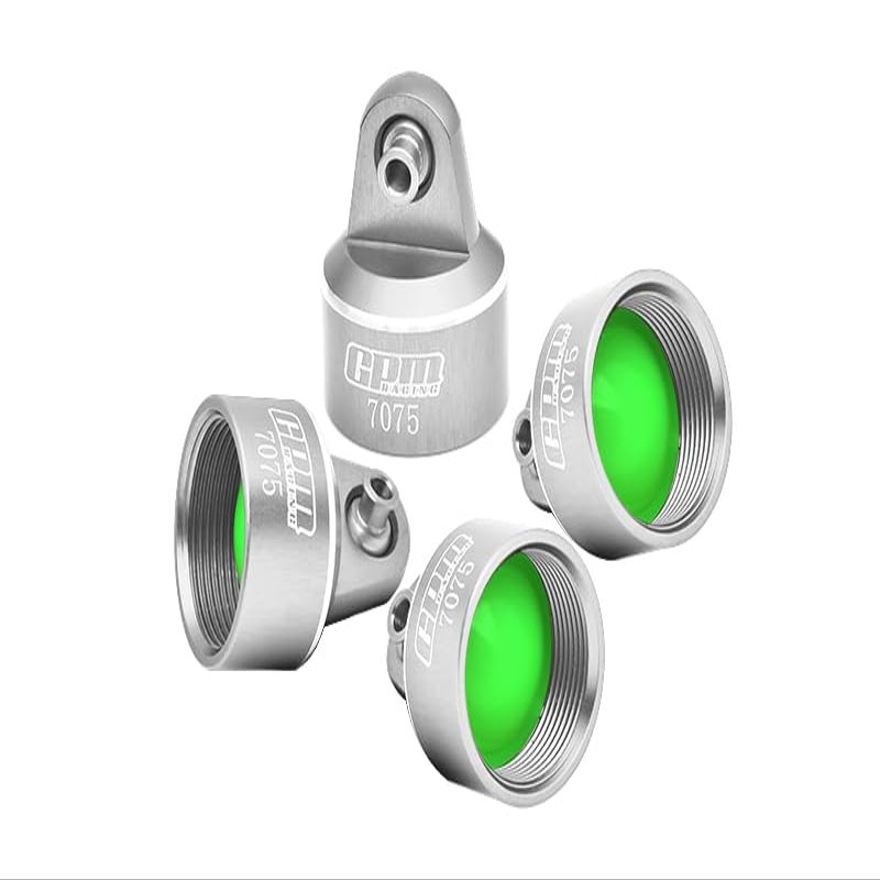 7075 Alloy Shock Caps for GPM and Original Shock Absorbers for Traxxas 1/8 6S Maxx Slash 1/10 Maxx W/WideMaxx (Silver)
