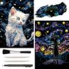 AP ARTSPER 2 Pack Night Glow Scratch Art Rainbow Painting Paper, Magic Glow-in-The-Dark Scraping, Van Gogh Style Creative Craft Set, Fun DIY Toy Sketch Card Scratchboard for Kids, Adults (Dog/Cat) view 1