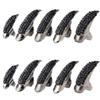 XJKLBYQ 10 PCS Halloween Costume Claws Fake Nails Ring Set, Gothic Punk 3 Sizes Crystal Full Finger Rings Paved Paw Bend Fingertip Fingernail Claw Girls Ring False Easy Long Nails (Black) view 1