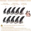 XJKLBYQ 10 PCS Halloween Costume Claws Fake Nails Ring Set, Gothic Punk 3 Sizes Crystal Full Finger Rings Paved Paw Bend Fingertip Fingernail Claw Girls Ring False Easy Long Nails (Black) view 2