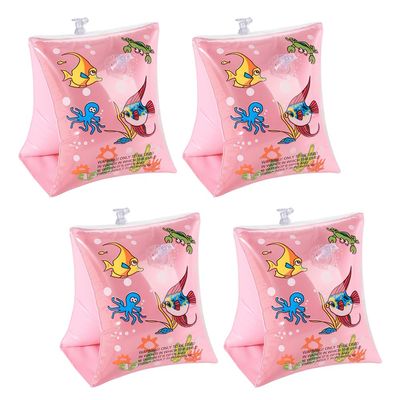4 Pieces Swim Arm Bands for Kids (Aged 4-6) Inflatable Swimming Arm Floaties Cartoon Roll Ups Armbands Pool Floats Sleeves Floater Tube Water Wings for Water Sports Learning Swim Training Aids