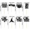 Ephlyn 24Pcs Graduation Cupcake Toppers Glitter Senior Class of 2026 Cake Toppers Diploma Grad Cap Cupcake Picks 2026 for Grade Graduation Party Supplies Black view 2