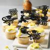 Ephlyn 24Pcs Graduation Cupcake Toppers Glitter Senior Class of 2026 Cake Toppers Diploma Grad Cap Cupcake Picks 2026 for Grade Graduation Party Supplies Black view 4