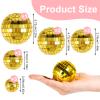 12 Pcs Disco Ball Cake Toppers, 5 Sizes Disco Ball Birthday Party Decorations Small Disco Ball Table Centerpiece Decor for 70s Disco Themed Dance Party Supplies Last Disco Party Gold view 2