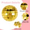 12 Pcs Disco Ball Cake Toppers, 5 Sizes Disco Ball Birthday Party Decorations Small Disco Ball Table Centerpiece Decor for 70s Disco Themed Dance Party Supplies Last Disco Party Gold view 3