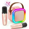 Mini Karaoke Machine for Kids, 2026 TOP Toys Birthday Valentine's Day Gifts Ideas for Girls Ages 4, 5, 6, 7, 8, 9, 10, 12+ Years Old, Portable MP3 Player with 2 Wireless Mics for Family Home Party view 1