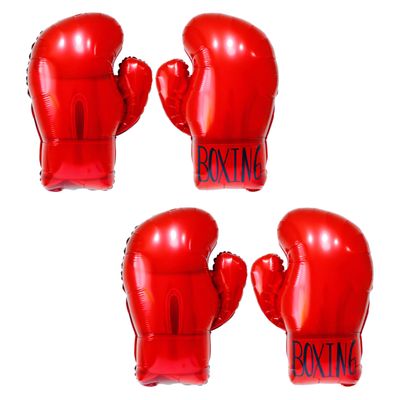 4Pcs Boxing Birthday Party Decorations/Boxing Glove Balloons/Fitness Wrestle Pugilist Boxing Platform Party Decorations for Boys Men/Fight Sports Theme Boxer Party Decor