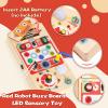 Asweets Montessori Busy Board for Toddler, Red Robot Sensory Board with 8 LED Shape Light Switches, Travel & Gift Toys for Kids view 4
