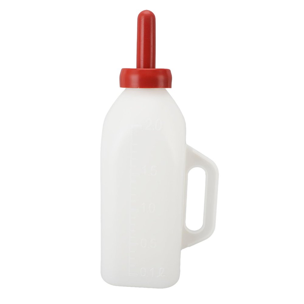 2L Calf Nursing Bottle, Calf Cow Feeding Milk Bottle Cups, Calf Milk Feeder Nursing Feeding Bottle with Hand Grip Handle, Calf Feeding Bottle for Farm Equipment (Upright Milk Pot)