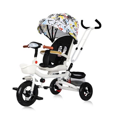 BEUDUOQI Kids Tricycle,Tricycle Stroller,Folding Kid Stroller,5 in 1 Kids Trike Kids Tricycle Stroller with Push Handle,Removable Canopy/Guardrail,Adjustable Rotate Seat Baby Trike,B