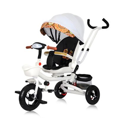 BEUDUOQI Kids Tricycle,Tricycle Stroller,Folding Kid Stroller,5 in 1 Kids Trike Kids Tricycle Stroller with Push Handle,Removable Canopy/Guardrail,Adjustable Rotate Seat Baby Trike,C