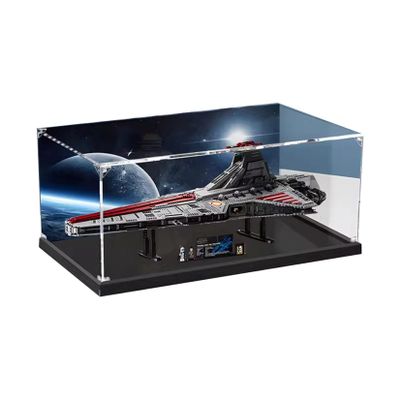 HAIWENFEIQI Acrylic Display Case for Lego75367 Attack CruiserBox Compatible LegoModel Gift Storage Display (Model not Included) (Background Pattern)
