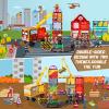 Magnetic Tiles Road Set with 2 Cranes & Double-Sided Magnet Tiles,Boys Toys for Ages 3-5 5-7 8-12,STEM Magnetic Building Construction Toys Include Car,Stations,Dolls,Roads,Signs,Gifts for 3+ Kids view 2