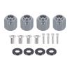 MECCANIXITY Aluminum Wheel Hex Hub 12mm Hex Extended Spacers Drive Adapter for RC Crawler Car Replacement, Grey view 1