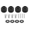 MECCANIXITY Aluminum Wheel Hex Hub 10mm Hex Extended Spacers Drive Adapter for RC Crawler Car Replacement, Black view 1