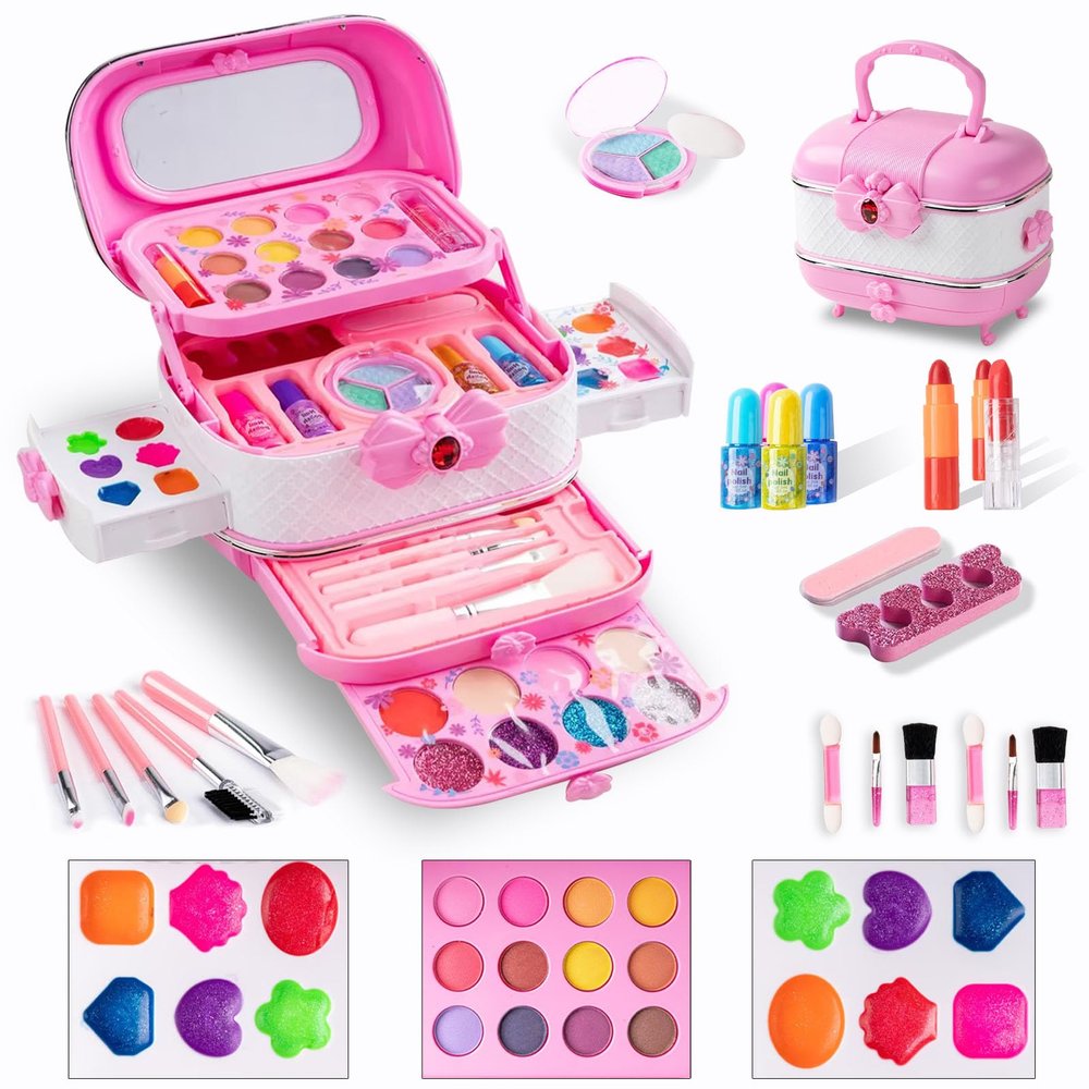 Hylukon Makeup Kits for Teens's Makeup Sets Princess Make Up Box Nontoxic Cosmetics Kit Toys Makeup Beauty Toys Birthday Gift