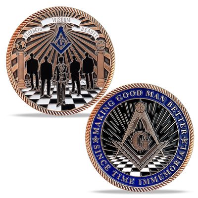 Masonic Challenge Coin Freemason Coin Blue Lodge Brotherhood Coin
