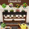 Costzon Kids Potting Bench, Wood Toy Gardening Center with 4 Pots, Chalkboard, Removable Sink, Storage Shelves, Mud Kitchen for Kids Outdoor Play Kitchen, Gift for Boys Girls 3+ view 3
