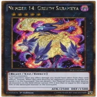 yugioh - Number 14: Greedy Sarameya PGL2-EN017 1st Edition Gold Secret Rare - Premium Gold: Return of The Bling