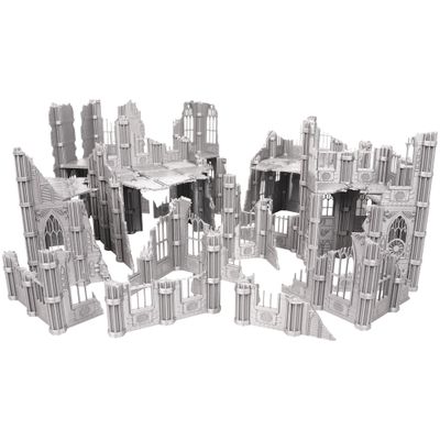 Tabletop Terrain Gothic Sector - Grimdark Sci-Fi Ruins - Modular Sci-Fi Terrain for Tabletop Wargaming Competitive Ruins 28mm 32mm