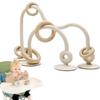 Baby Sensory High Chair Suction Toys for Infant Toddlers 12 18 Months, Food Grade Silicone String with Oak Loop Montessori Educational Parent-Child Baby Bath Toy Gift for Birthday Christmas (Beige) view 1