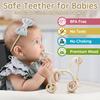 Baby Sensory High Chair Suction Toys for Infant Toddlers 12 18 Months, Food Grade Silicone String with Oak Loop Montessori Educational Parent-Child Baby Bath Toy Gift for Birthday Christmas (Beige) view 2