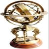 Antique Brass Celestial Globe, 11" Diameter, Zodiac Engravings, Brass Finish view 1