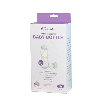 Hands-Free Baby Bottle - Anti-Colic Nursing System 9 oz Baby Bottle with Fast Flow Nipple/Teat 3m+ with Tube Straw Feeding System for Toddler 1 Year+ (1 Bottle - Soo Cute)