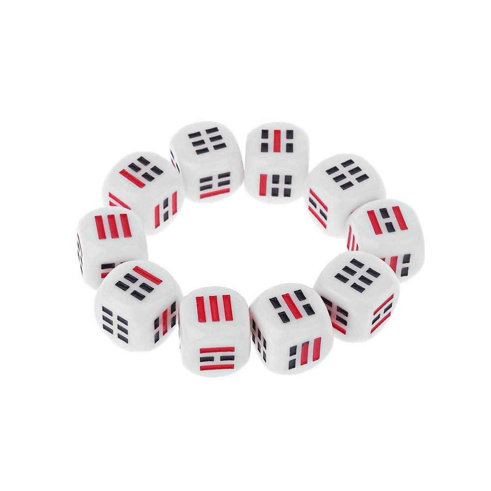 FGDTREE 10Pcs D6 Dices for Easy Fortune-Telling for Divination Dice Gua Eight T Dice Cup