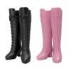 2 Pairs Doll Boots Shoes Wear Clothes Outfit Handmade Costumes Replacement for 1/6 Doll Fashionable Cowboy Wearing Fashion (Pink, Black) view 1