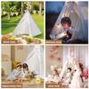 6 PCS White Kids Teepee Play Tent, Foldable Washable Tipi Tent Kids Boho Tent, Playhouse for Girls Boys Sleepovers Party Birthday Party Slumber Party for Indoor Outdoor Games view 4