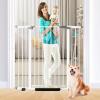 41 Inch Tall Baby Gate Auto Close Dog Gate Adjustable 29.92"-49.21" Wide Pressure Mounted Walk Through Swing Pet Gate for Doorways (White, 29.92"-49.21" Wide) view 1