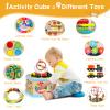 Wooden Activity Cube 9-in-1 Montessori Toys for 1+ Year Old Boys Girls Educational Learning Toys for Toddlers Age 1-2 One Year Old First Birthday Gift Bead Maze Magnetic Trains Track Shape Sorter view 2
