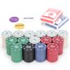 300pc Denomination Fake Plastic Poker Chips Set Counting Chips Mahiong Chips Bulk Playing Cards Chip Blackjack foldable Counters Numbers Mini Black Jack Lightweight Poker Chip for Travel Games 2 Decks view 4