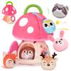 hahaland Baby Toys 6-12 Months - Montessori Toys for 6 Month Old Girl, My First Mushroom House with Stuffed Jungle Animals, Rattle, Crinkle Paper, Mirror, Sensory Toy Baby Girl Easter Gifts view 1