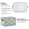AMmao Rectangular Storage Basket Macaron Blue Pattern Foldable Fabric Storage Bin with Handles Toys Book Clothes Bin for Closet Shelf Nursery Office Laundry Bedroom Decor 2 Pack view 2