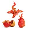 Flavery 3D Printed Flying Dragon Egg - 7" Winged Dragon in Diamond Easter Eggs, Flexible Crystal Animal Inside, Mystery Dragon Eggs Gift, Desk Decoration, Fidget Toy (Red Mix Gold) view 2