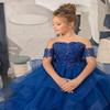 ZPVP Princess Flower Girl Dress for Wedding Long Tulle Girls Pageant Dress Puffy Ruffles Beaded Appliques Party Costumes Pink US13 view 3