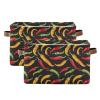 AMmao Rectangular Storage Basket Red Green Yellow Pepper Pattern Foldable Fabric Storage Bin with Handles Toys Book Clothes Bin for Closet Shelf Nursery Office Laundry Bedroom Decor 2 Pack view 1