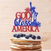 Crseniny God Bless America Cake Topper,July 4th USA Independence Day view 4