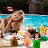 12Pcs Hawaiian Luau Party Table Decorations - Double sided Aloha Flamingo Honeycomb Centerpieces Table Decorations for Hawaiian Tiki Birthday Wedding Pool Party Supplies view 2