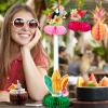12Pcs Hawaiian Luau Party Table Decorations - Double sided Aloha Flamingo Honeycomb Centerpieces Table Decorations for Hawaiian Tiki Birthday Wedding Pool Party Supplies view 3