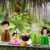 12Pcs Hawaiian Luau Party Table Decorations - Double sided Aloha Flamingo Honeycomb Centerpieces Table Decorations for Hawaiian Tiki Birthday Wedding Pool Party Supplies view 4