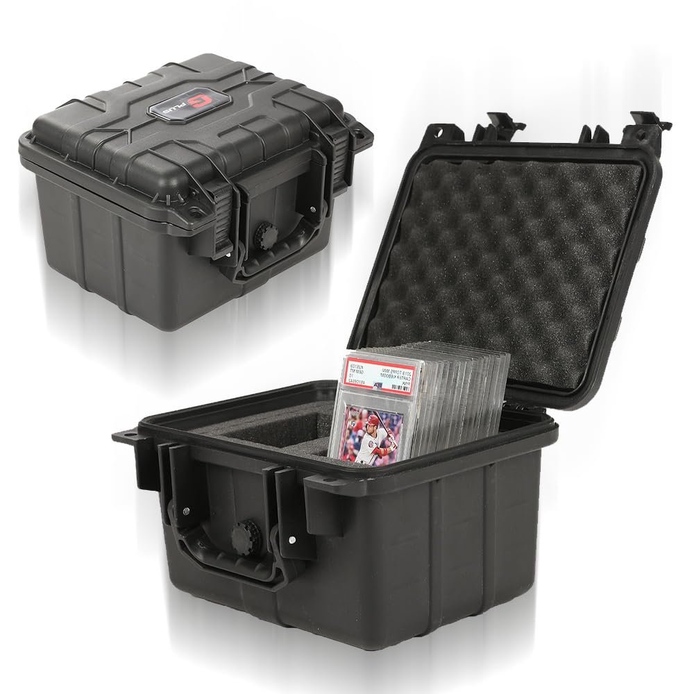Storage Box for Collectible Cards, Tools, Screws, Craft Supplies DIY Adjustable Organizer Box with Removable Dividers & Protective Foam, Lightweight Stackable Storage Container Black Buckle