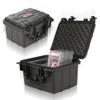 Storage Box for Collectible Cards, Tools, Screws, Craft Supplies DIY Adjustable Organizer Box with Removable Dividers & Protective Foam, Lightweight Stackable Storage Container Black Buckle view 1